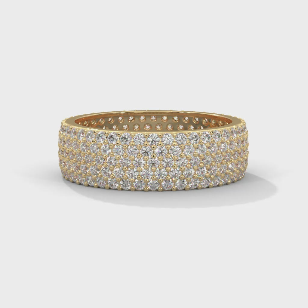 Ophelie Wide Pavé Diamond Eternity Band in 14kt yellow gold