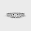 Lucie Three-Stone Round Diamond Ring — white gold