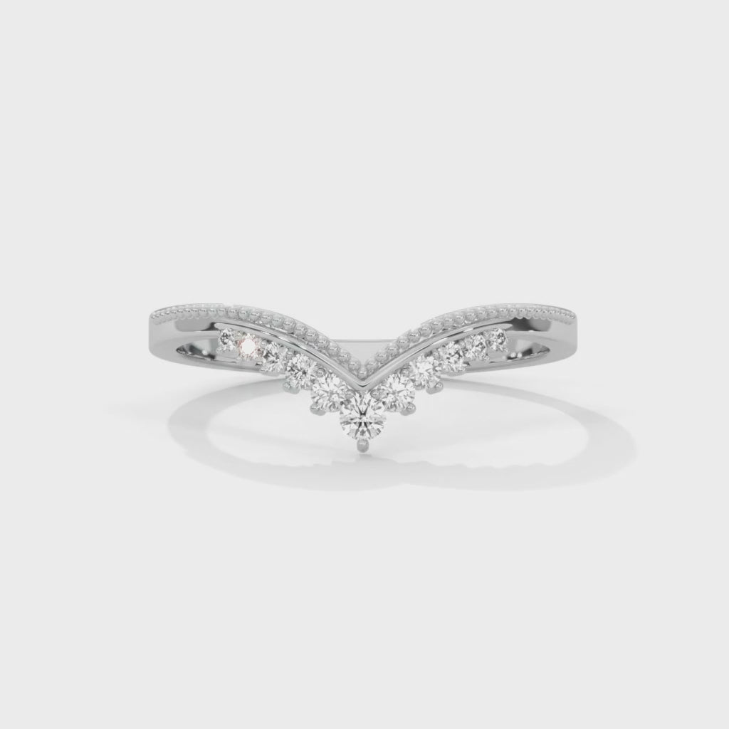 Aveline Chevron Diamond Band - white gold video