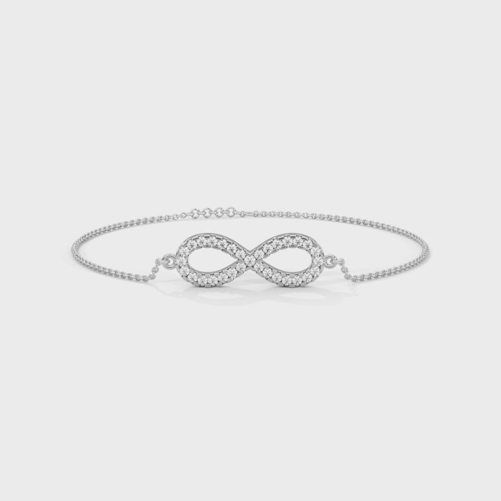 Yvette Infinity Diamond Bracelet in 14kt white gold