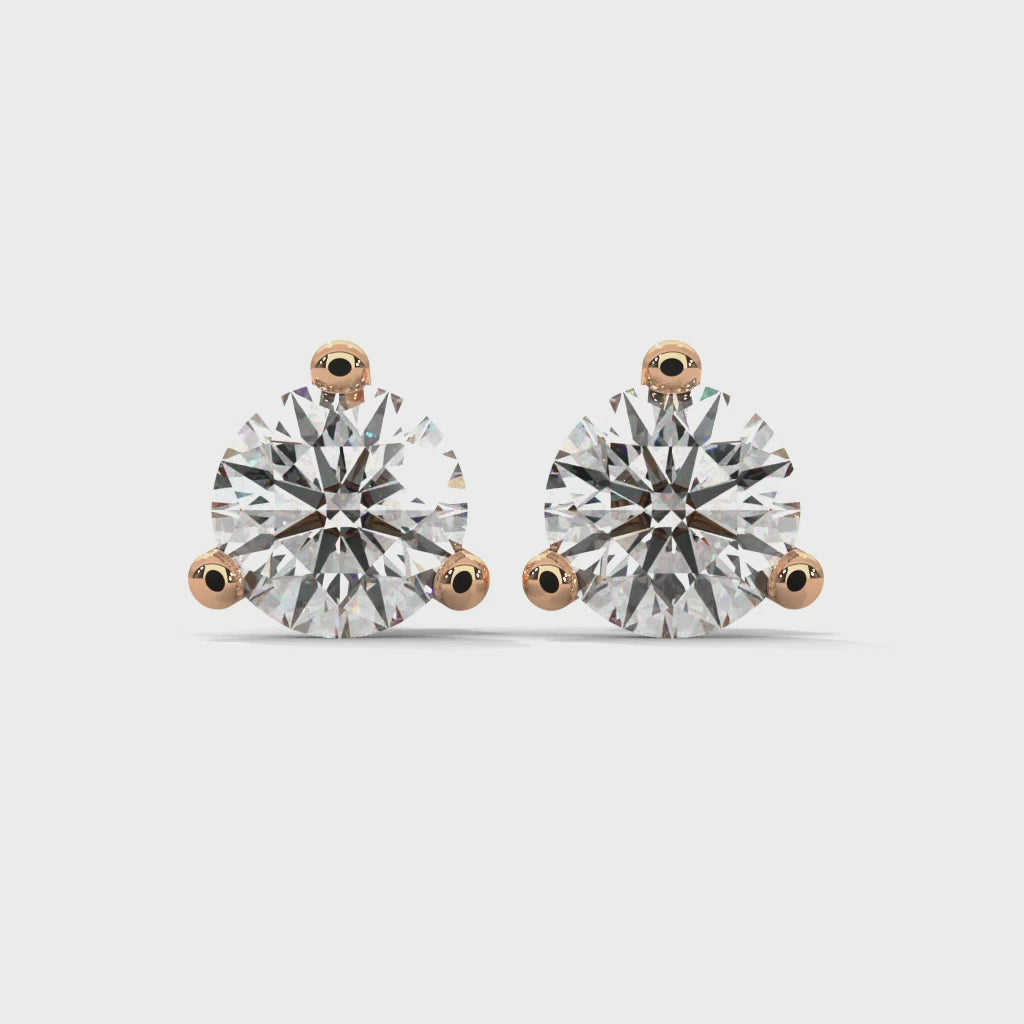 Three-Prong Round Diamond Stud Earrings (2.6 ct. tw.)