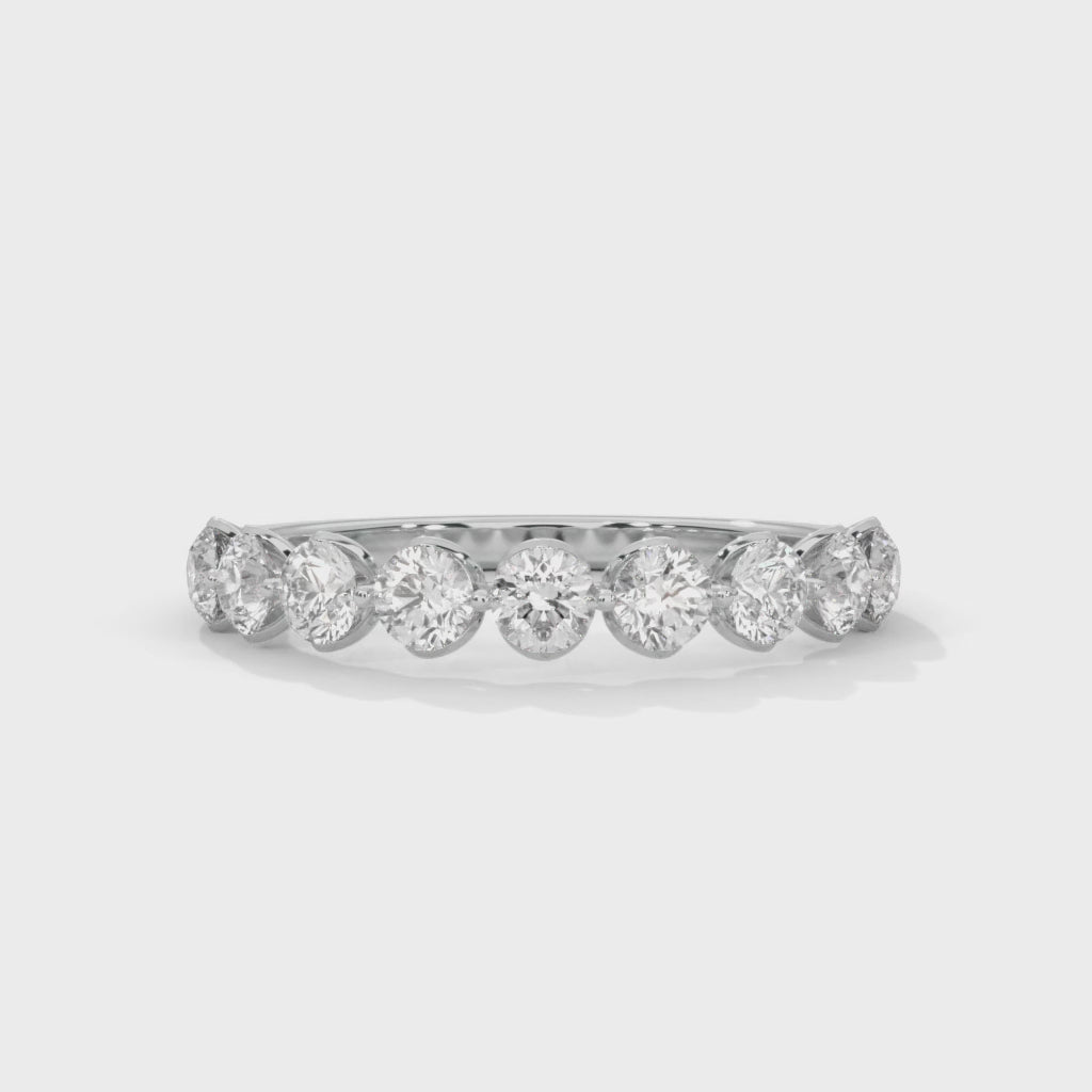 Leonie Nine-Stone Round Diamond Band in 14kt white gold