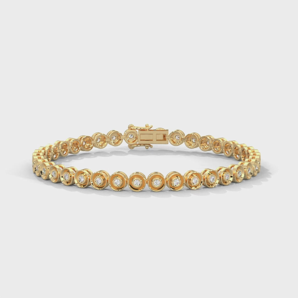 Vivienne Bezel Diamond Station Bracelet in 14kt yellow gold