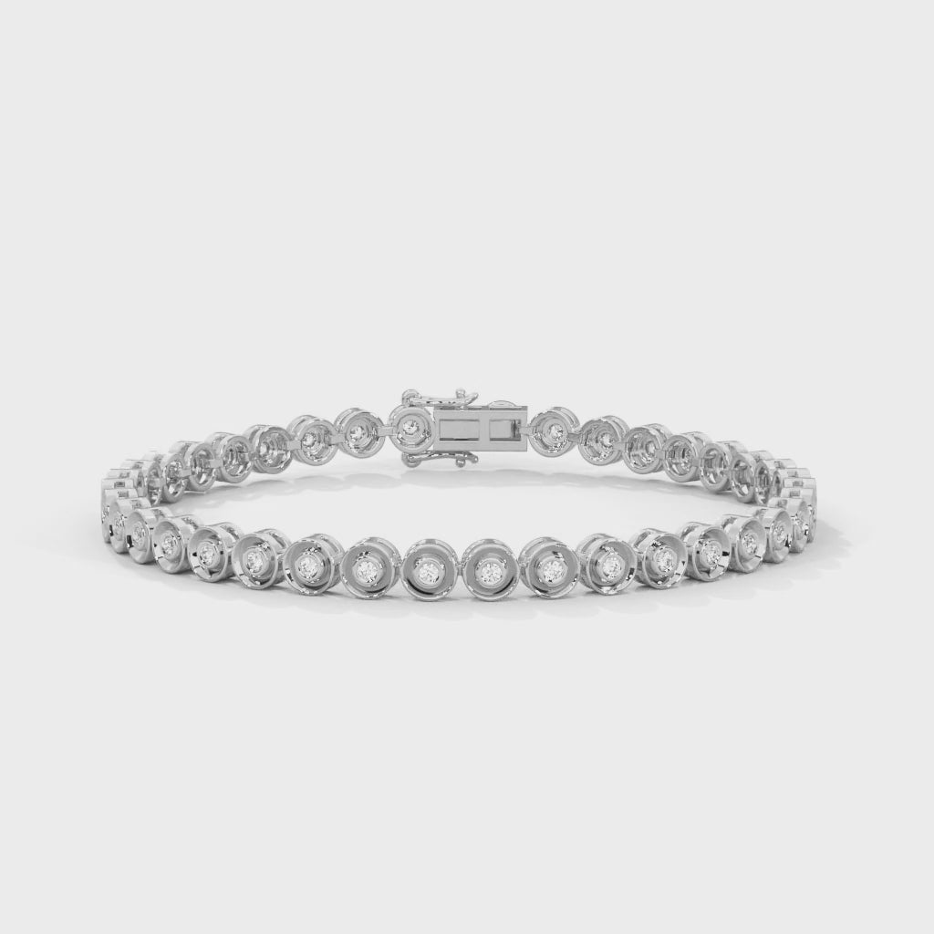 Vivienne Bezel Diamond Station Bracelet in 14kt white gold