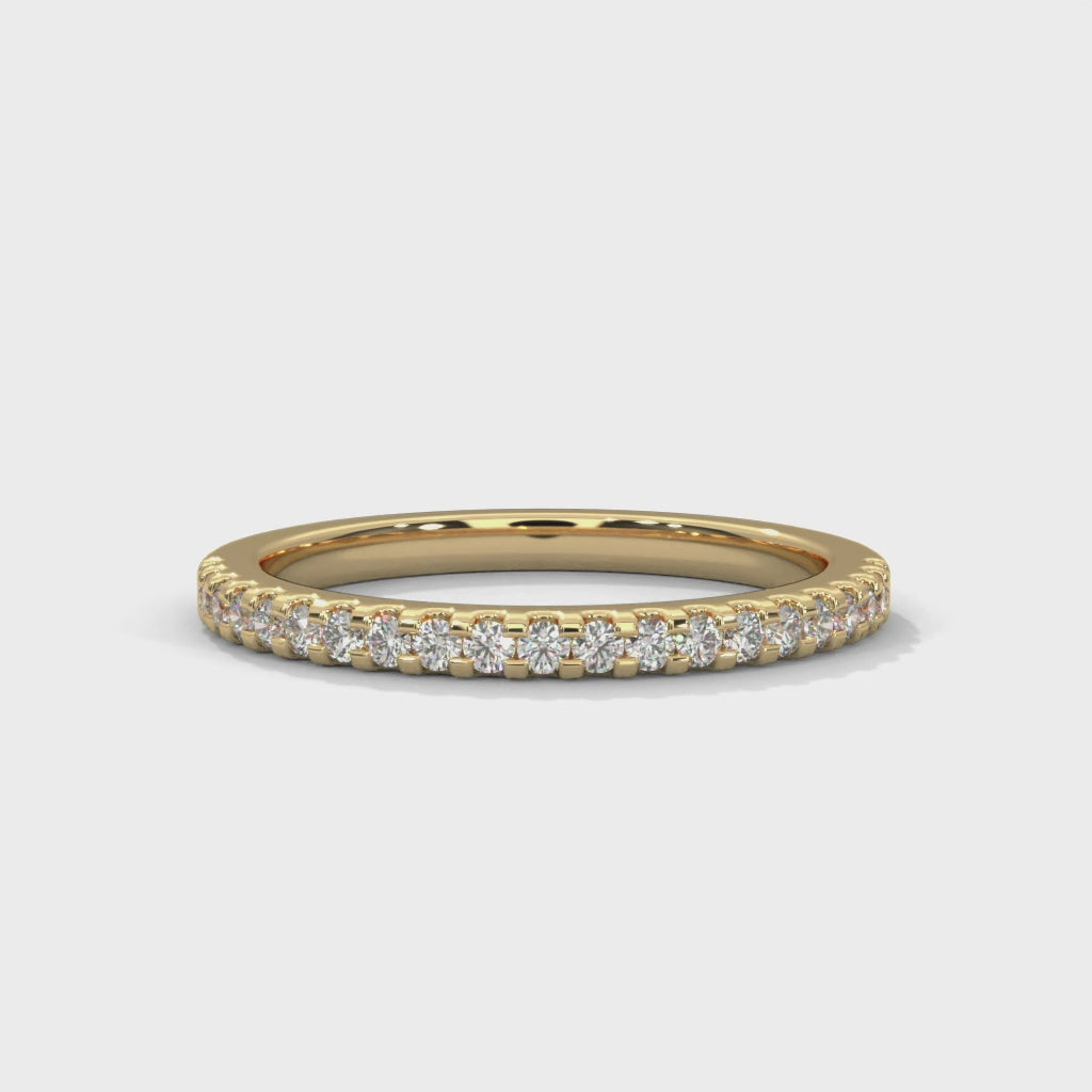 Estelle French Pavé Diamond Band in yellow gold