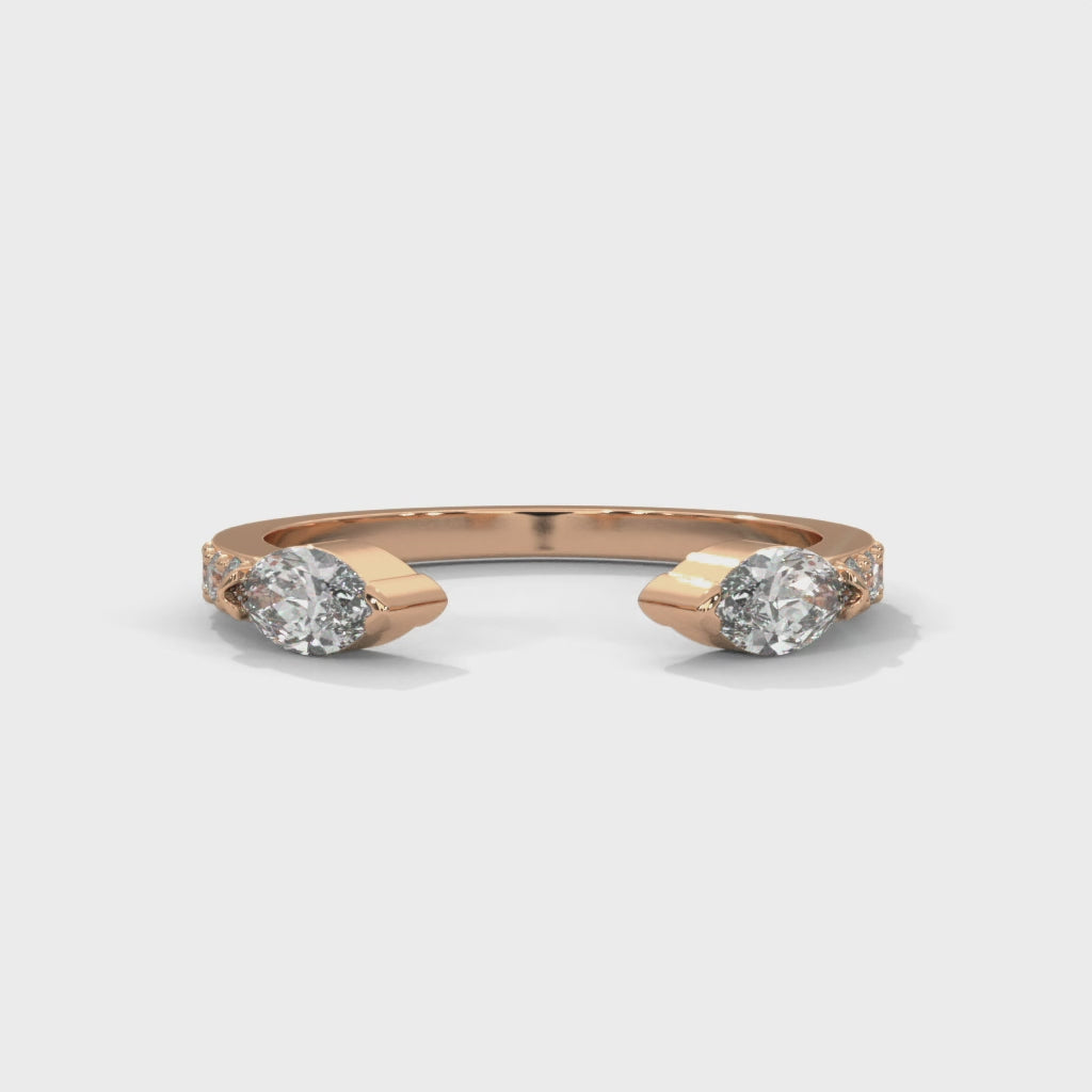 Cuff Marquise Diamond Ring (1/5 ct. tw.)