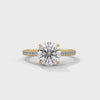 Mathilde round diamond engagement ring, 14k yellow gold, 360 view