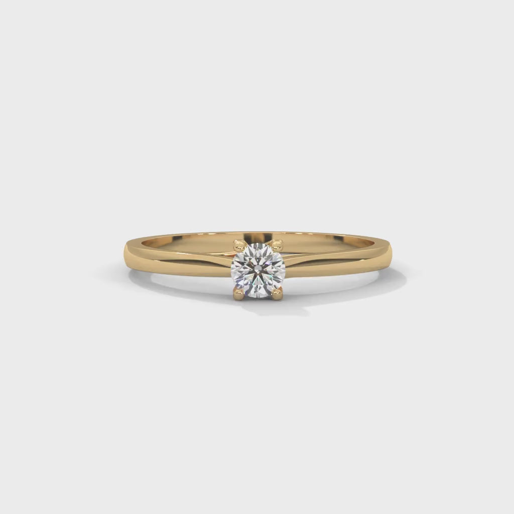 Éloïse Petite Round Solitaire Diamond Ring — yellow gold