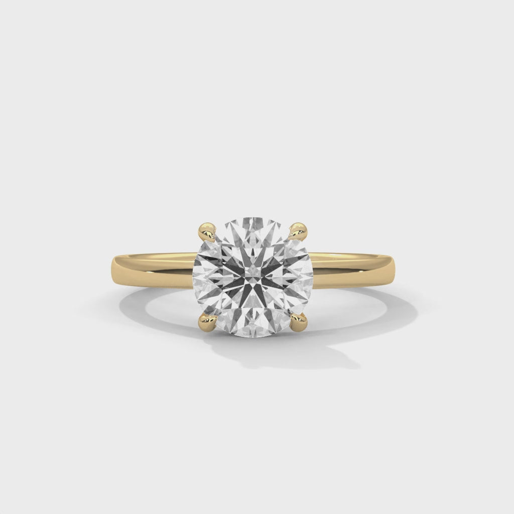Amara Round Solitaire Diamond Ring - yellow gold video