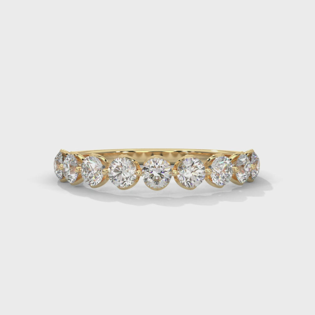 Leonie Nine-Stone Round Diamond Band in 14kt yellow gold