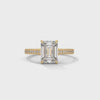 Aurore radiant-cut diamond engagement ring, 14k yellow gold, 360 view