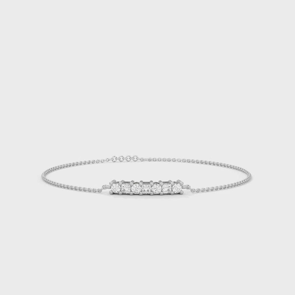 Odette Princess Diamond Bar Bracelet in 14kt white gold