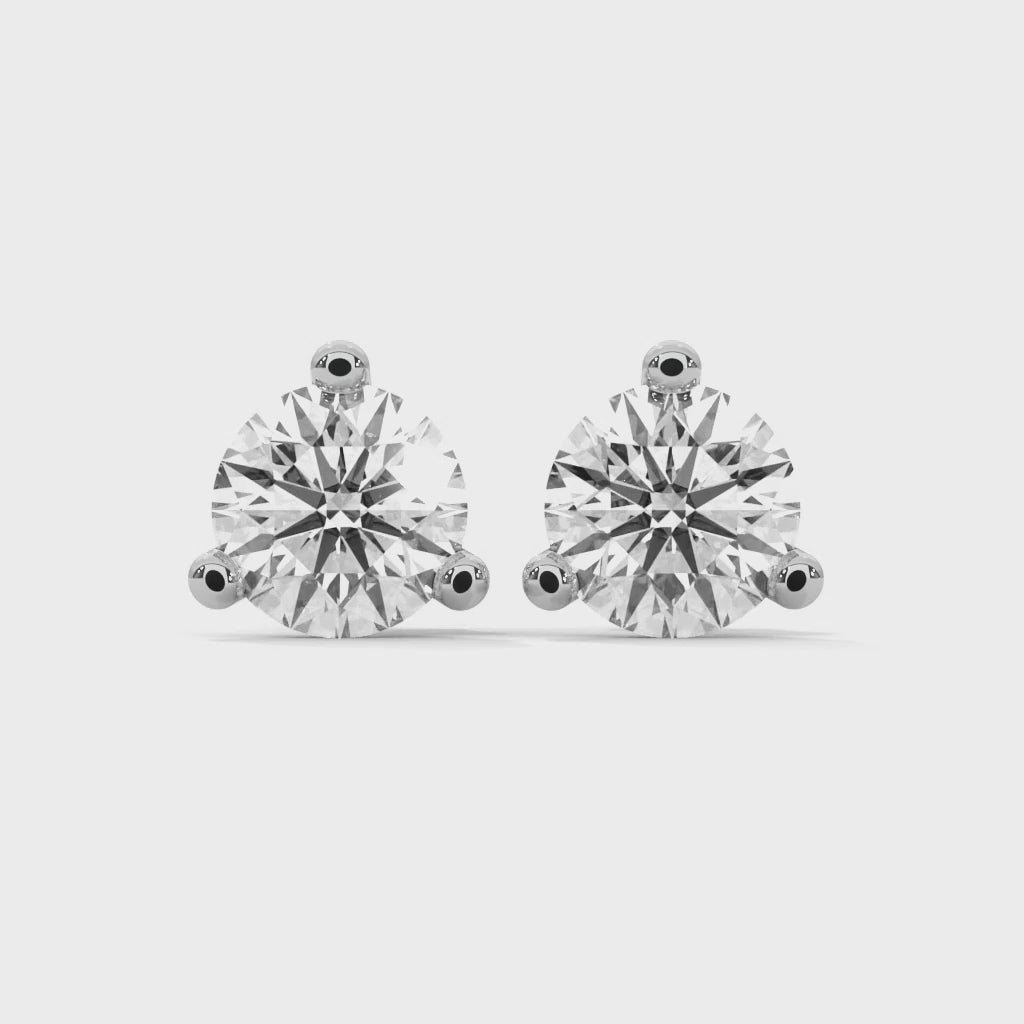 Three-Prong Round Diamond Stud Earrings (2.6 ct. tw.)