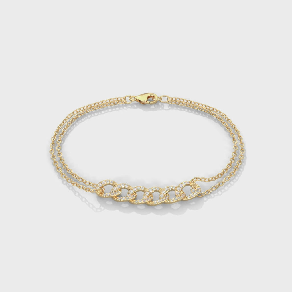 Cascade Link Diamond Bracelet - yellow gold video