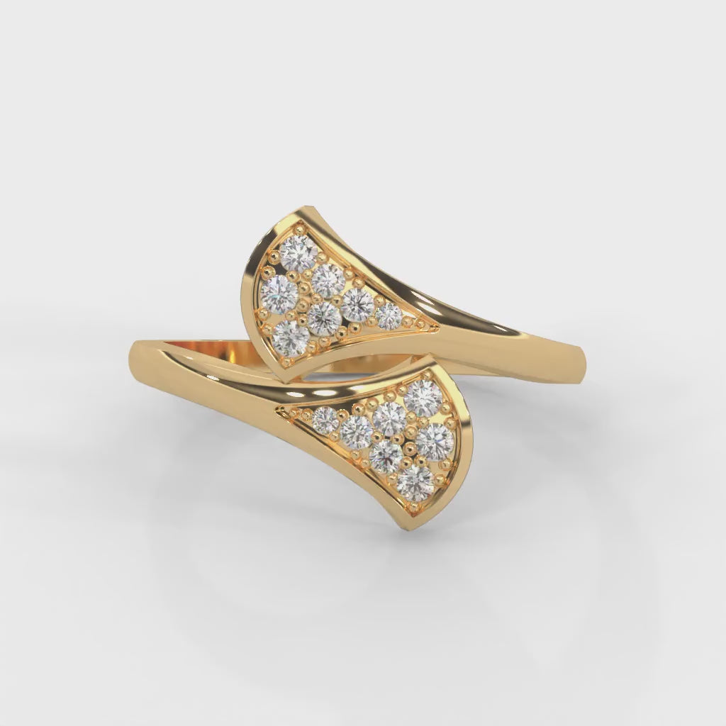 Anaïs Bypass Pavé Diamond Ring — yellow gold