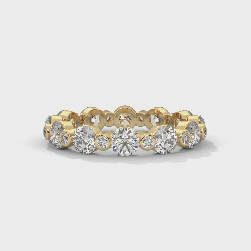 Roxane Shared-Prong Round Diamond Eternity Band in yellow gold