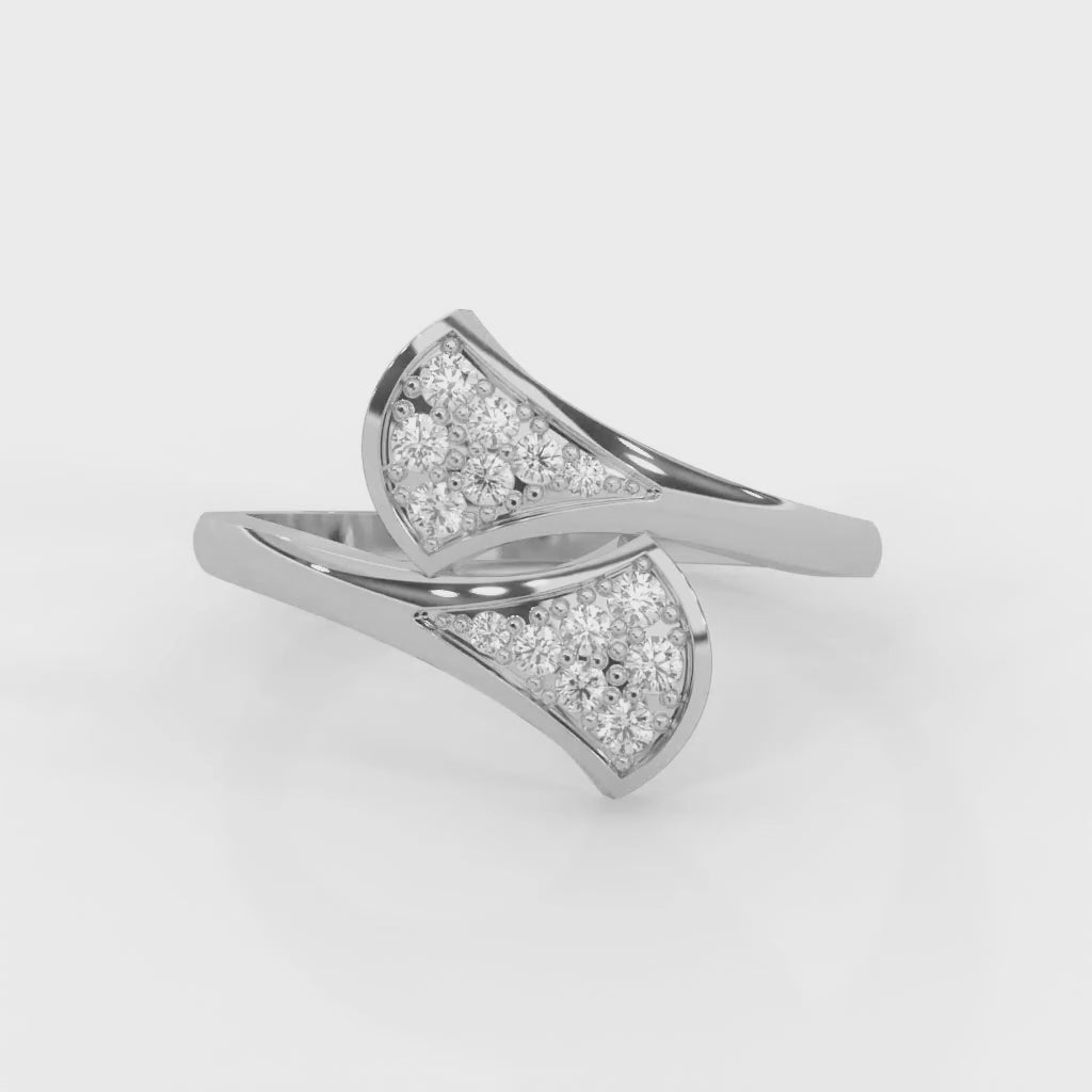 Anaïs Bypass Pavé Diamond Ring — white gold