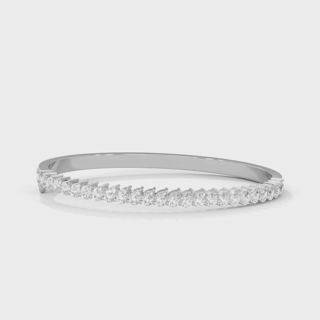 Colette Pear Diamond Bangle in 14kt white gold