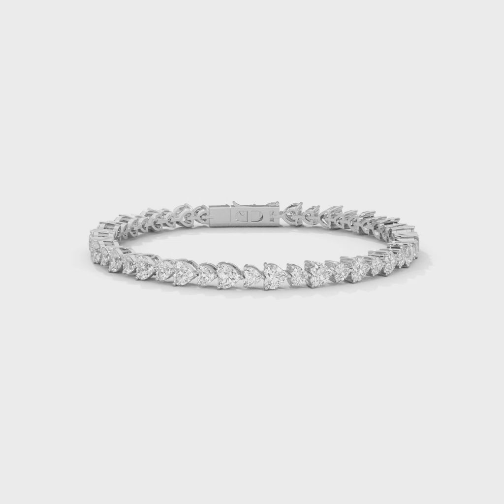 Juliette Heart-Cut Diamond Tennis Bracelet in 14kt white gold