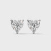 Heart-Cut Diamond Stud Earrings - white gold video