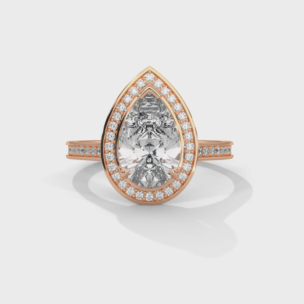 Solace Halo Pear Diamond Ring (2 17/50 ct. tw.)