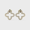 Diamond Clover Stud Earrings - yellow gold video