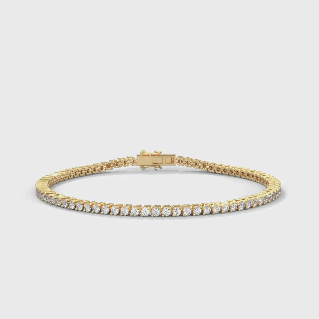 Nadia Round Diamond Tennis Bracelet in 14kt yellow gold