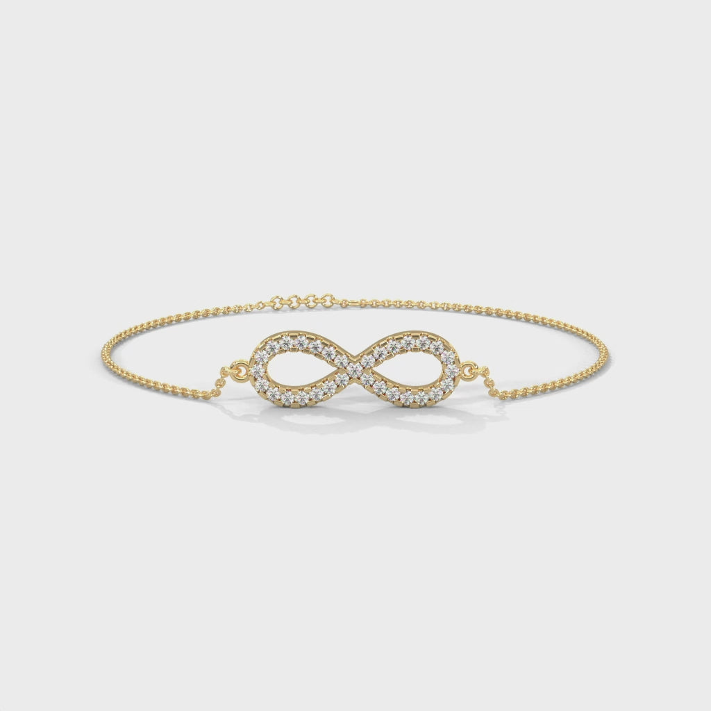 Yvette Infinity Diamond Bracelet in 14kt yellow gold