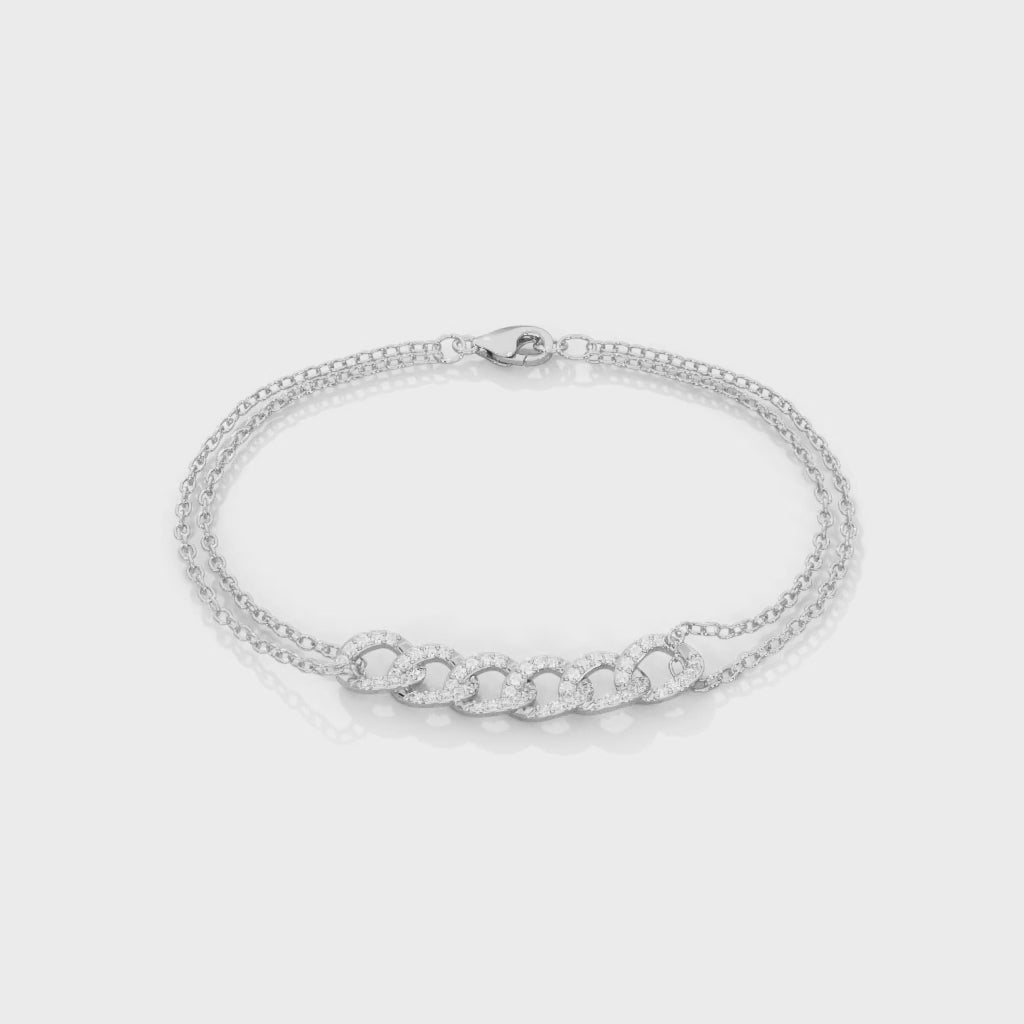 Cascade Link Diamond Bracelet - white gold video