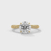 Ines round solitaire diamond engagement ring, 14k yellow gold, 360 view