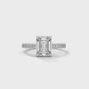 Aurore radiant-cut diamond engagement ring, 14k white gold, 360 view