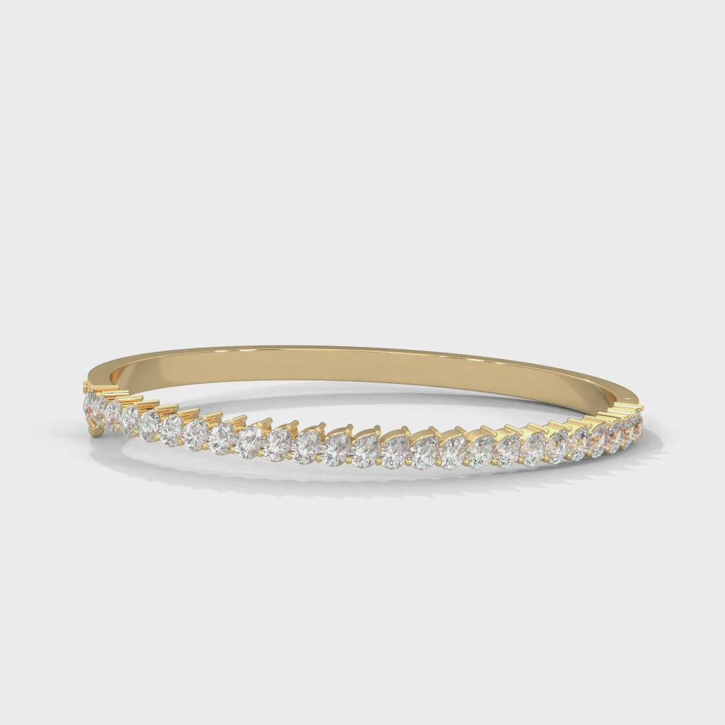 Colette Pear Diamond Bangle in 14kt yellow gold