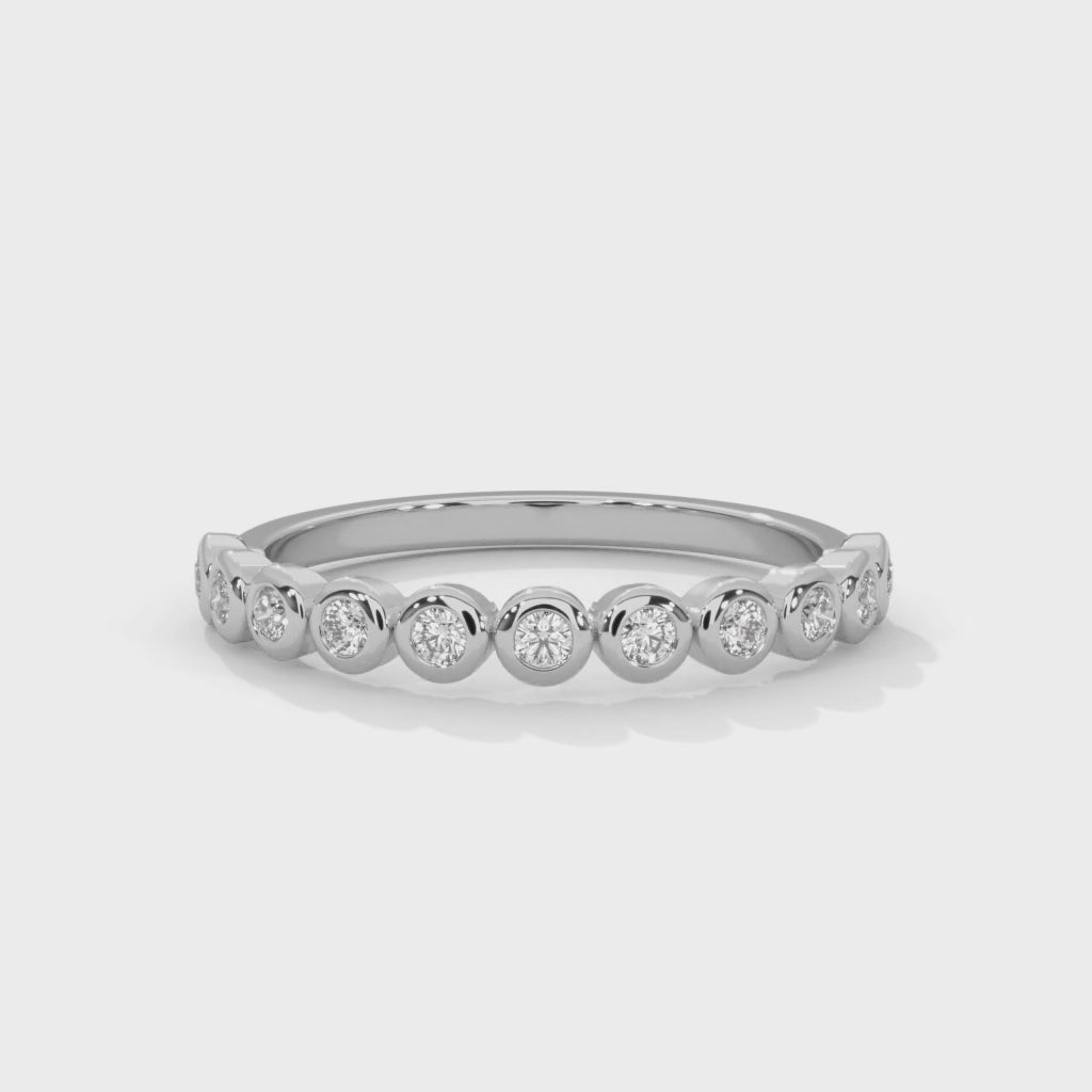 Sylvie Bezel Station Diamond Band in white gold