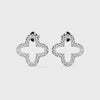 Diamond Clover Stud Earrings - white gold video