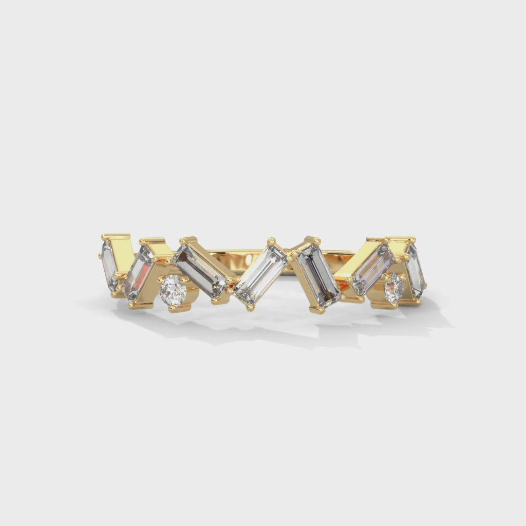 Noemie Scattered Baguette Diamond Band in 14kt yellow gold