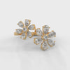 Marguerite Twin-Floral Pear Diamond Ring — yellow gold