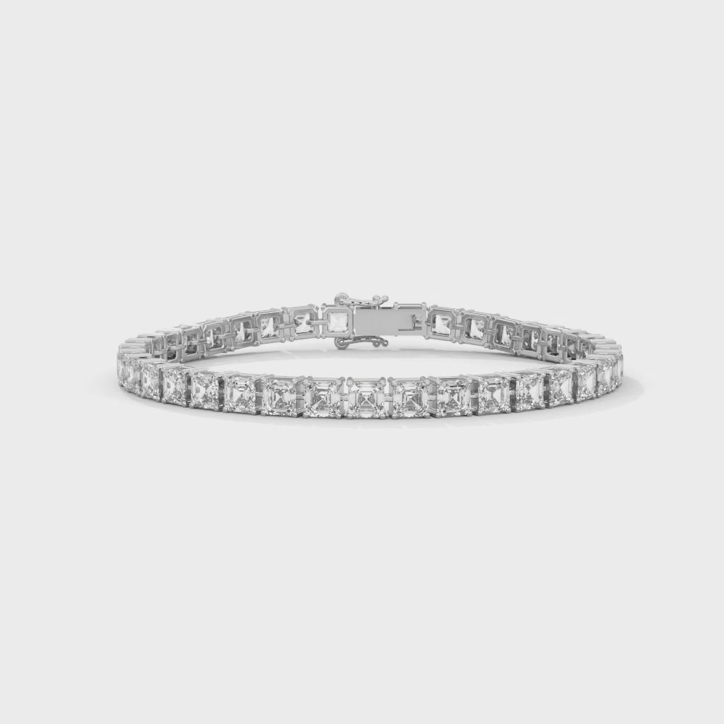 Rowena Emerald-Cut Diamond Tennis Bracelet in 14kt white gold
