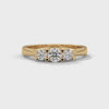 Lucie Three-Stone Round Diamond Ring — yellow gold