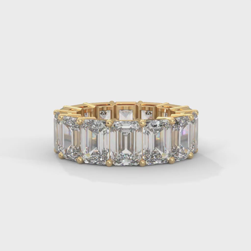 Séverine Emerald-Cut Diamond Eternity Band — yellow gold