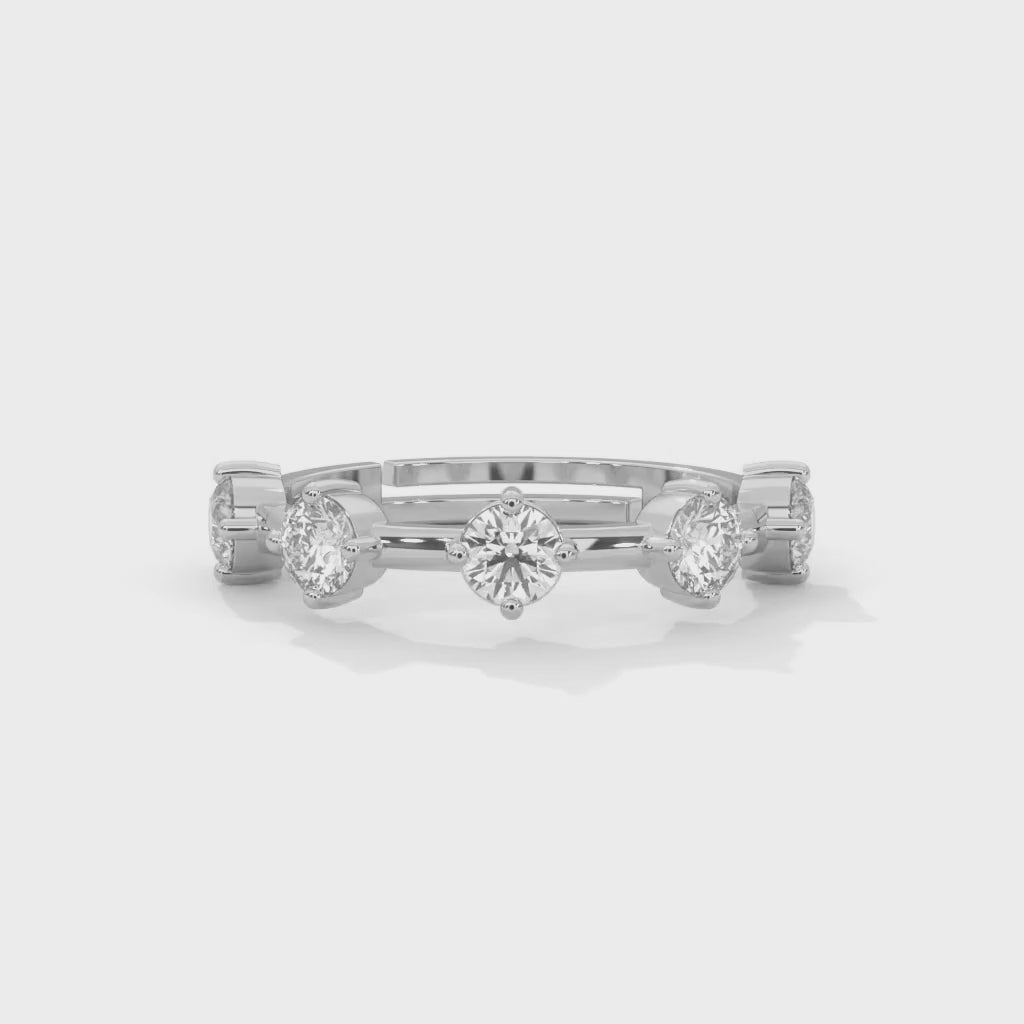 Cosette Staggered Five-Stone Diamond Band — white gold