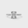 Giselle emerald-cut solitaire diamond engagement ring, 14k white gold, 360 view