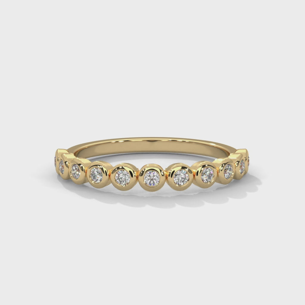Sylvie Bezel Station Diamond Band in yellow gold