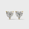 Heart-Cut Diamond Stud Earrings - yellow gold video