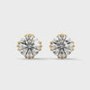 Eight-Prong Round Diamond Stud Earrings - yellow gold video