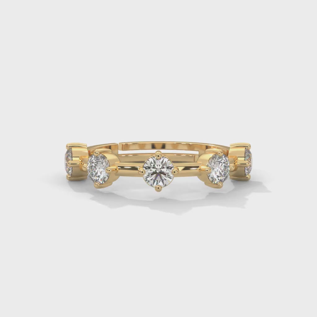 Cosette Staggered Five-Stone Diamond Band — yellow gold