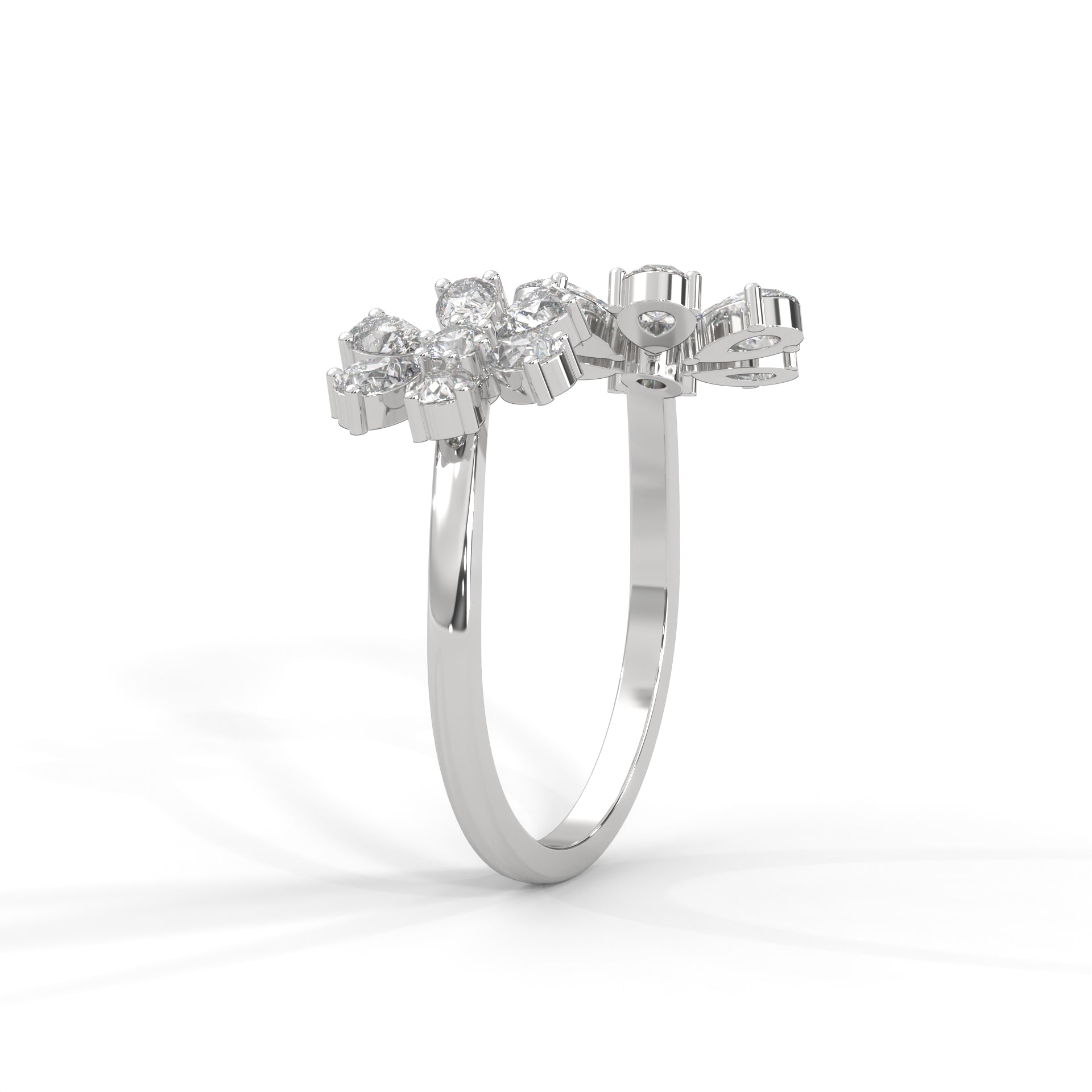 Marguerite Twin-Floral Pear Diamond Ring