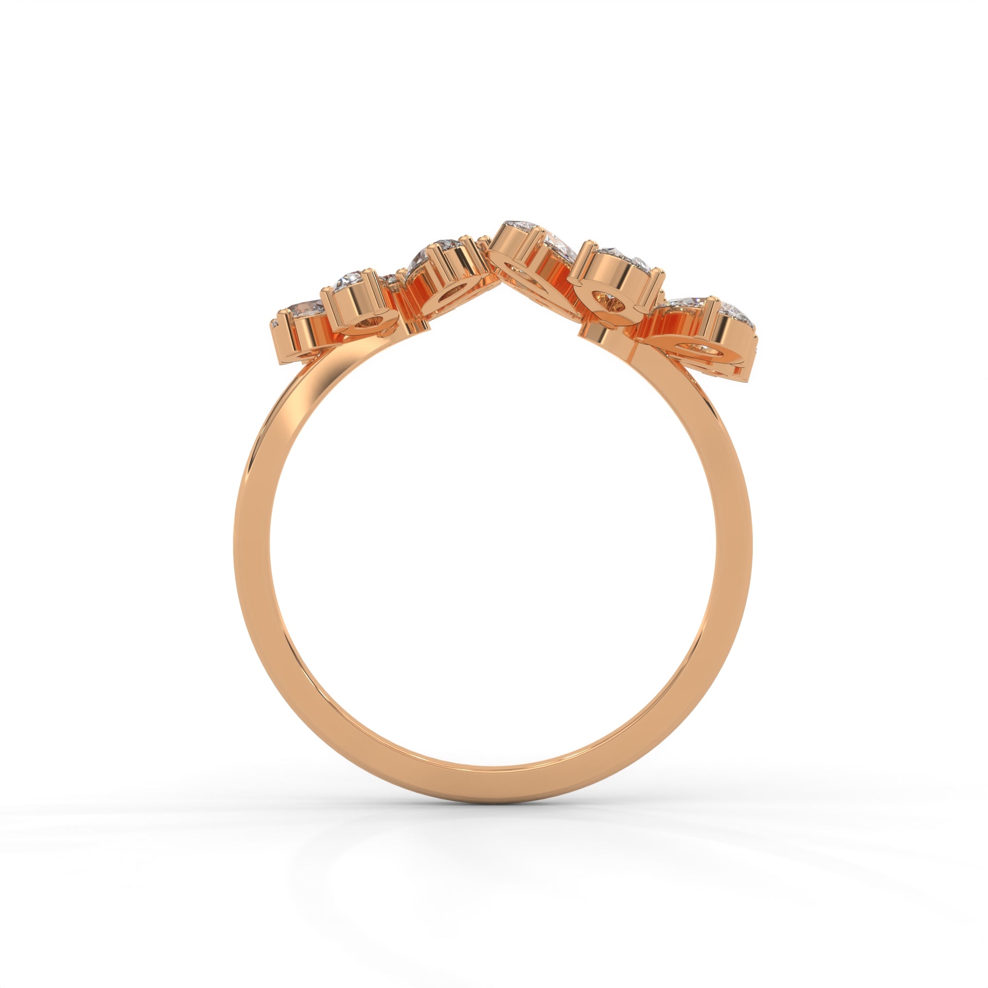 Marguerite Twin-Floral Pear Diamond Ring