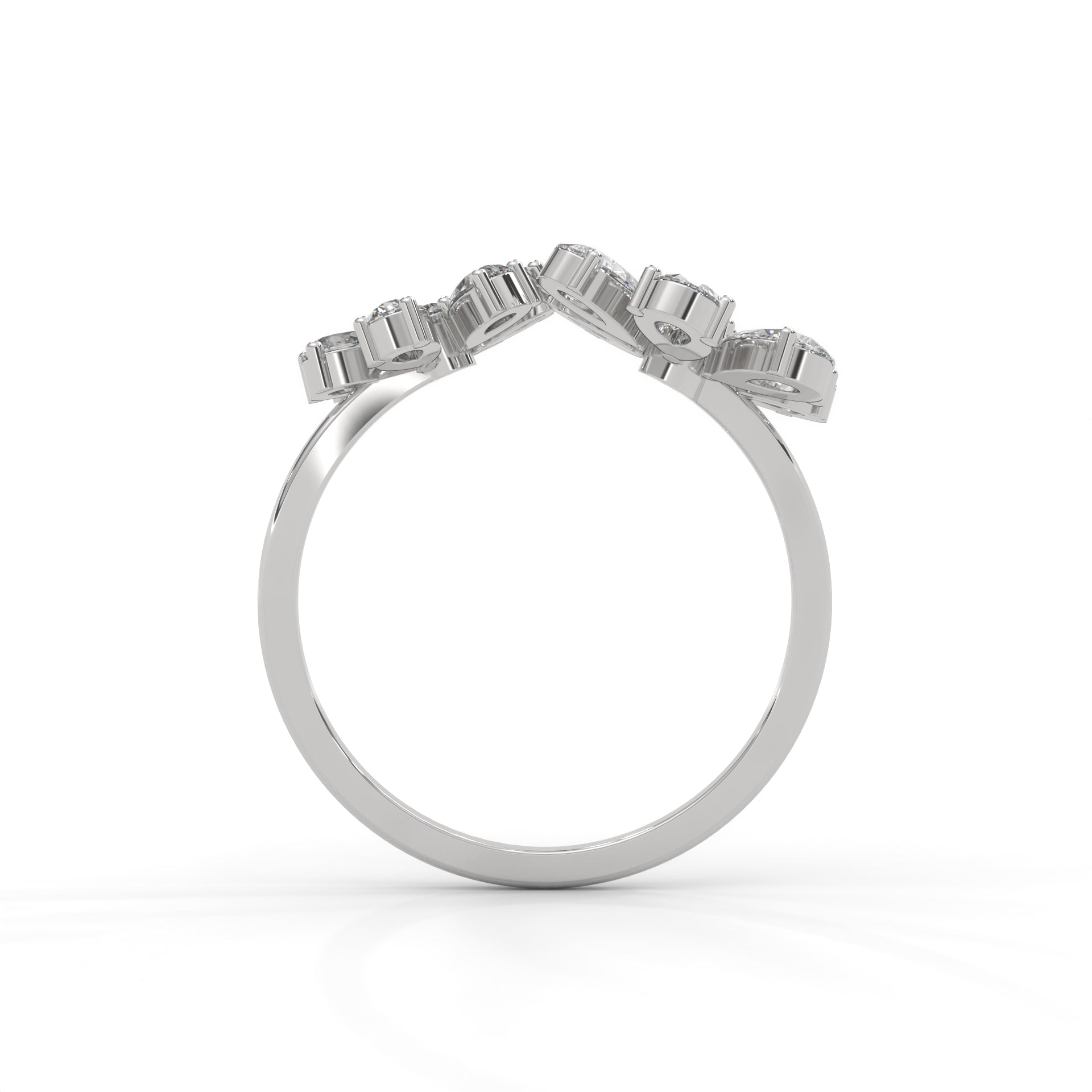Marguerite Twin-Floral Pear Diamond Ring