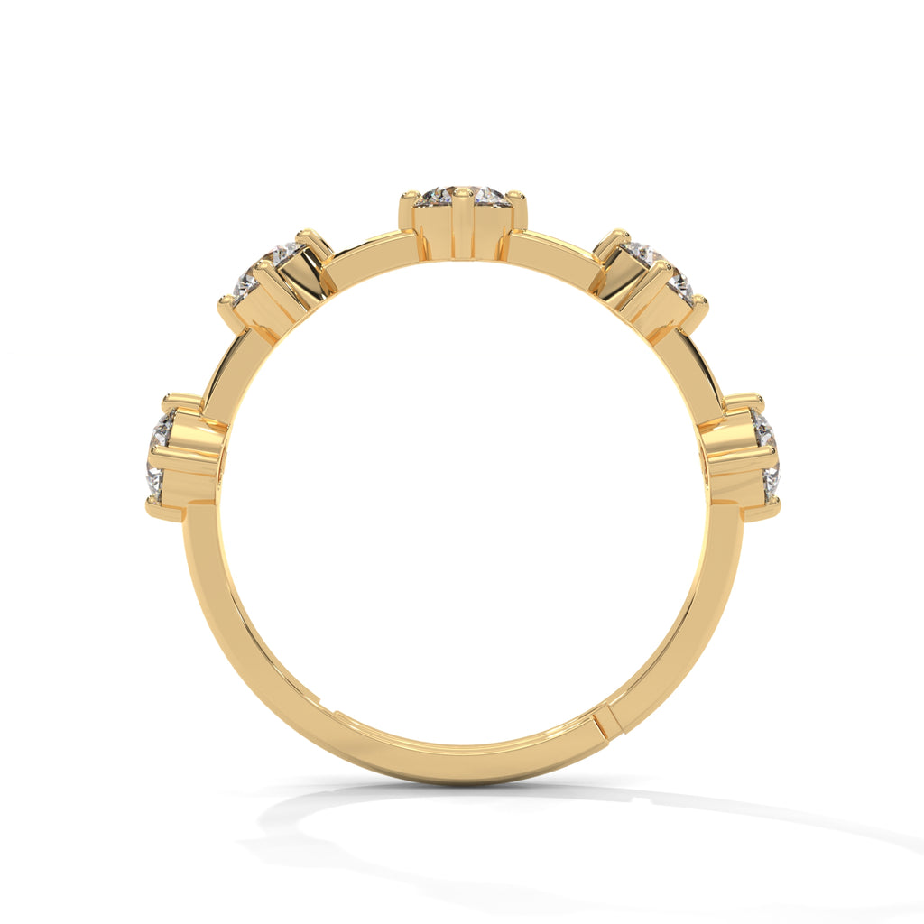 Cosette Staggered Five-Stone Diamond Band
