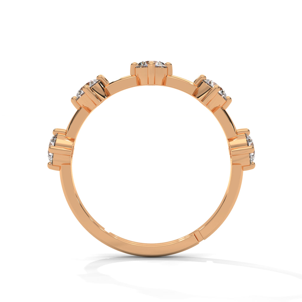 Cosette Staggered Five-Stone Diamond Band